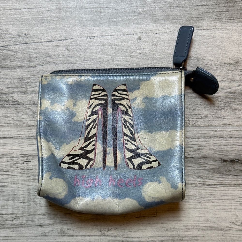 Jeon Los Angeles Genuine Leather Zebra Print High Heels Cloud Pouch
